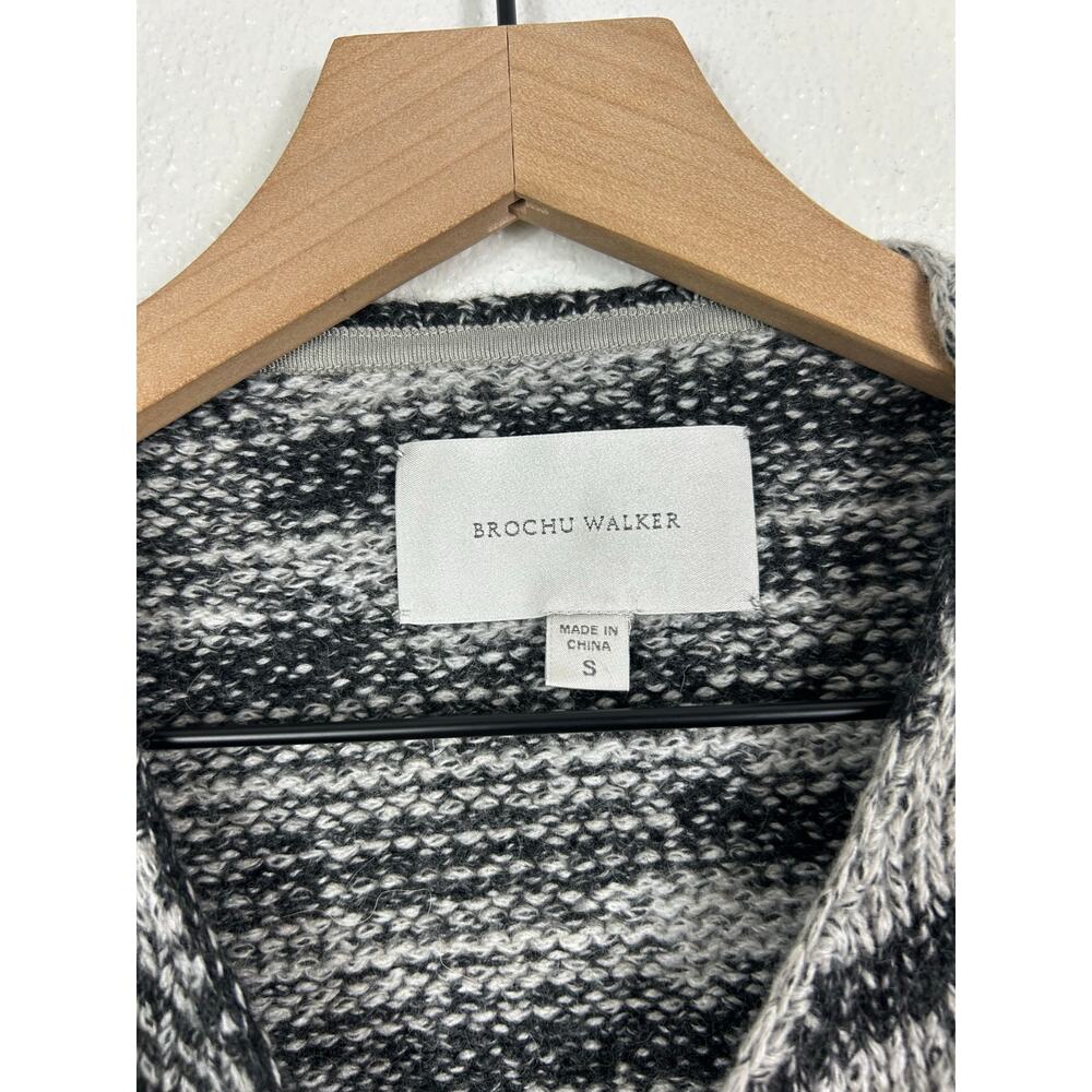 Brochu Walker Wool Cashmere Angora Blend Striped Sweater Gray Small - Picture 5 of 7